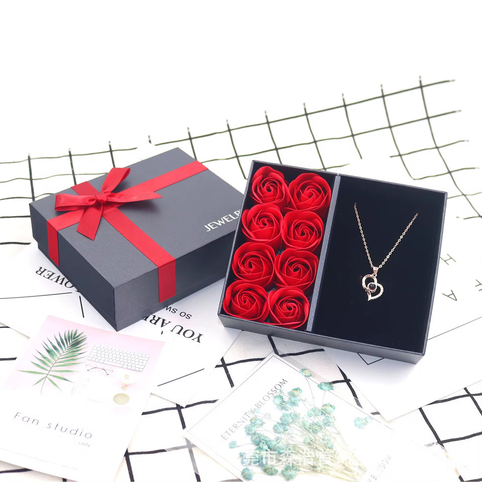Romantic Gift Set for Her - Necklace & Soap Roses | Bend the Trend