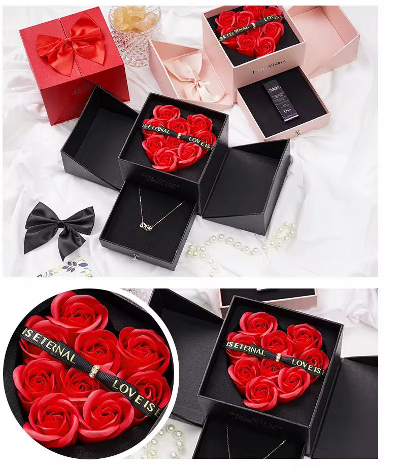 The Eternal Love Keepsake Box.Gift set ,Gift package ,Valentines Earrings and Chain,Jewelry Galentines The love set