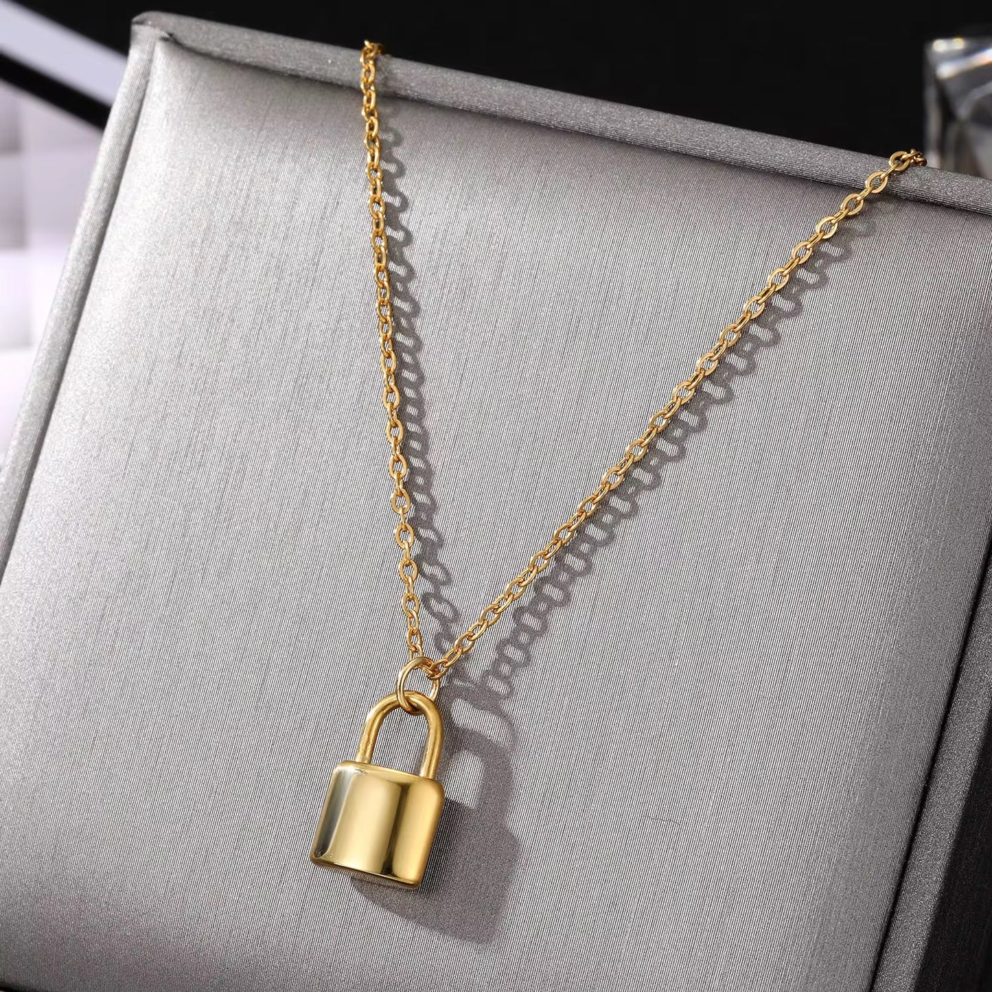 Chain ,Necklace Locked In Necklace.Padlock