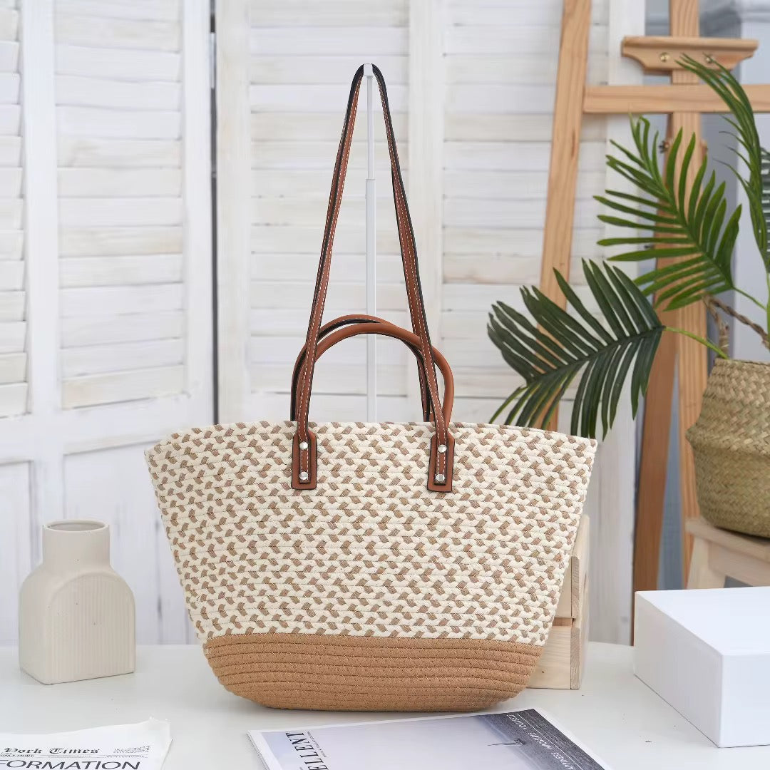 Beach Tote Bag - Hand-Woven Cotton Rope Bag | Bend the Trend