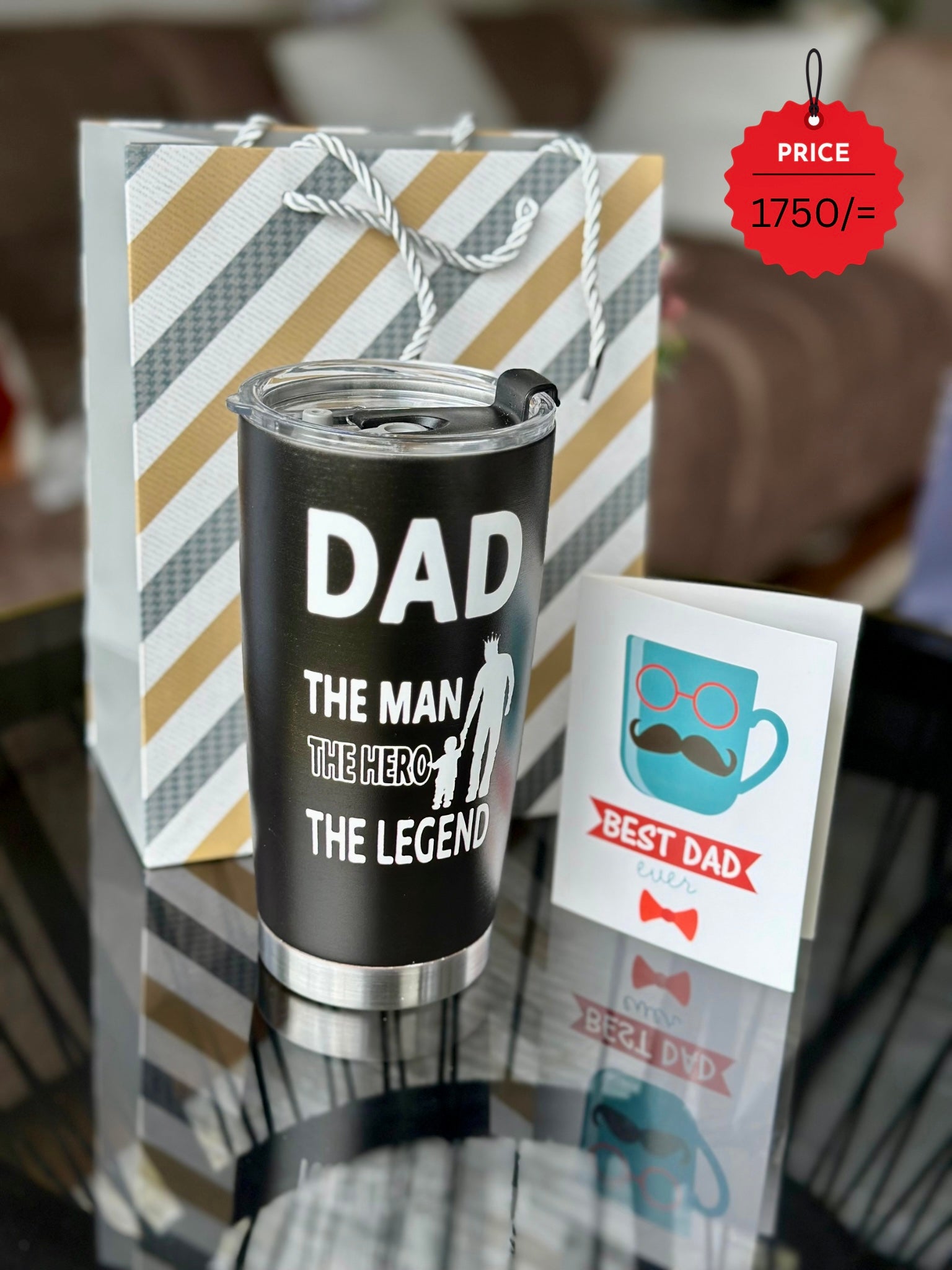 Father's Day Gift Set - The Man The Myth The Legend Tumbler & Card Combo | Bend the Trend