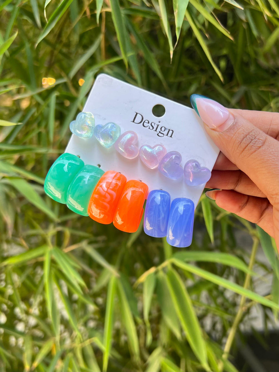 Charm Earrings - Colorful Heart Stud and Hoop Set | Bend the Trend
