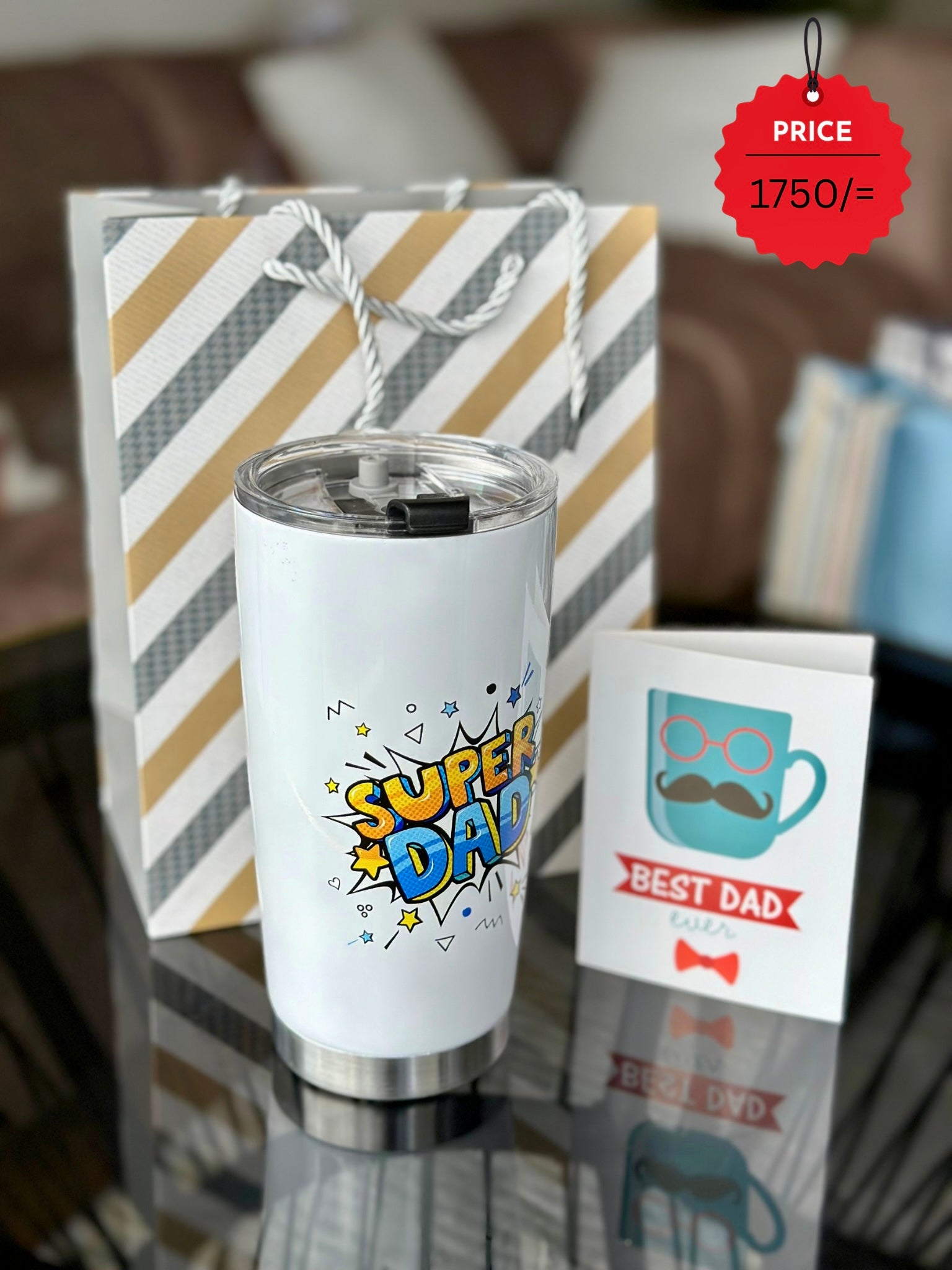 Father's Day Gift Set - Super Dad Tumbler & Card Combo | Bend the Trend