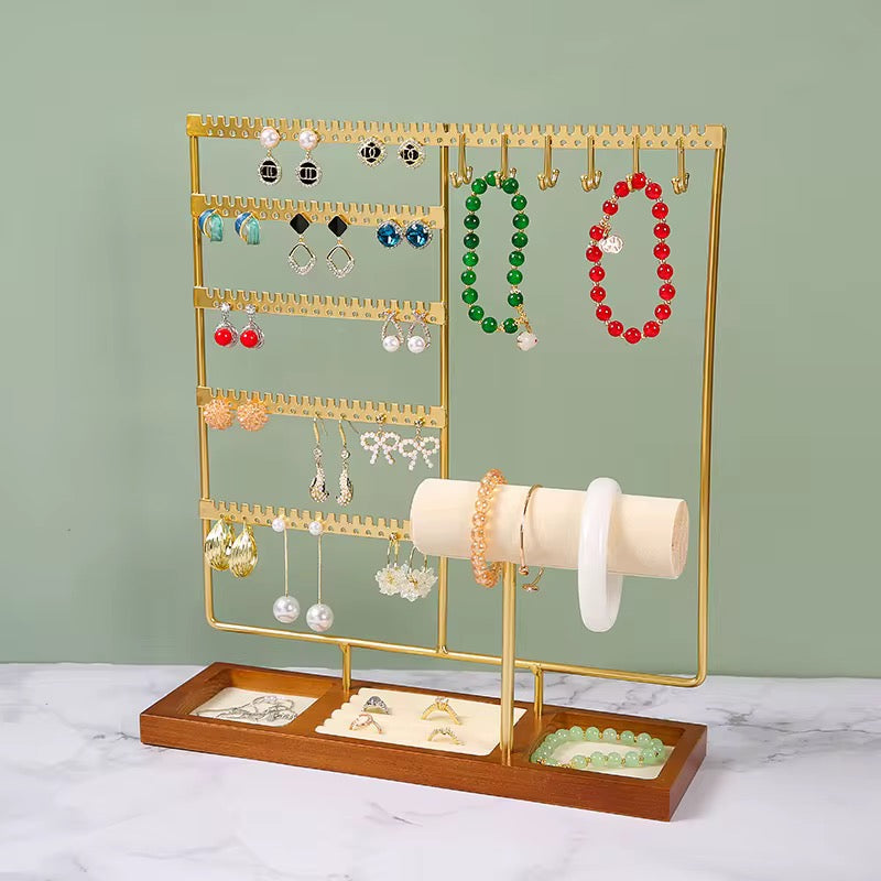 Velvet Luxe Jewelry Organizer Stand 108 hole Jewelry Container and Rack storage
