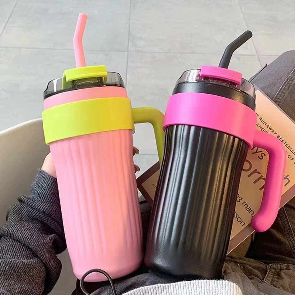 Tumbler multi-Colored Sip & Go Jumbo Tumbler – With Handle & Straw