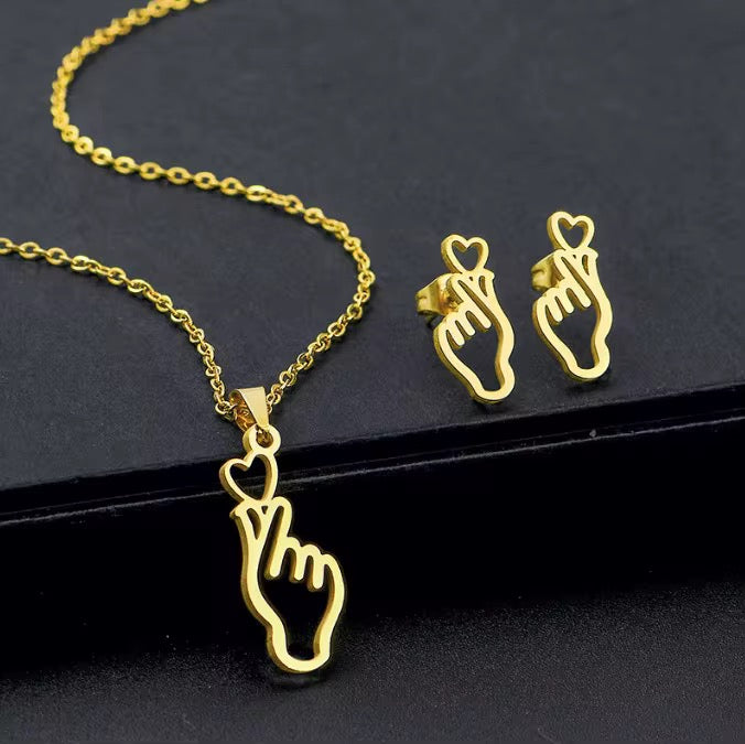 Jewelry Sets ,Necklace ,Chain,Earrings Gift set chain and earrings Stainless steel Hypoallergenic