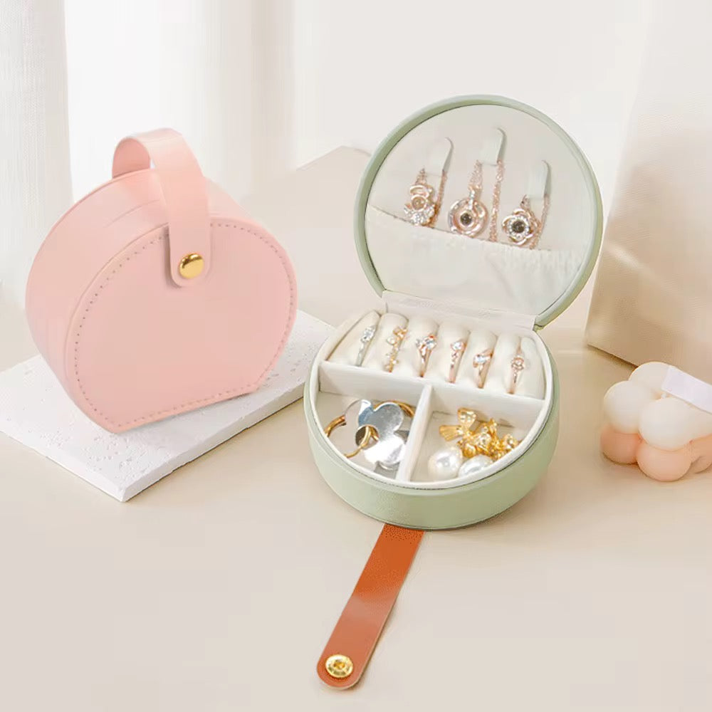 Travel Jewelry Case - Round Leather Jewelry Organizer | Bend the Trend