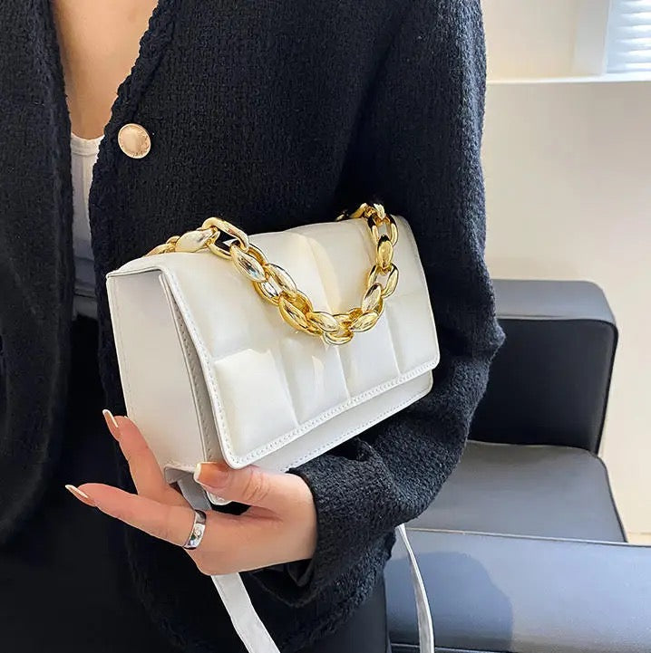 Women's Crossbody Bag - Square Embossed Flap Bag | Bend the Trend