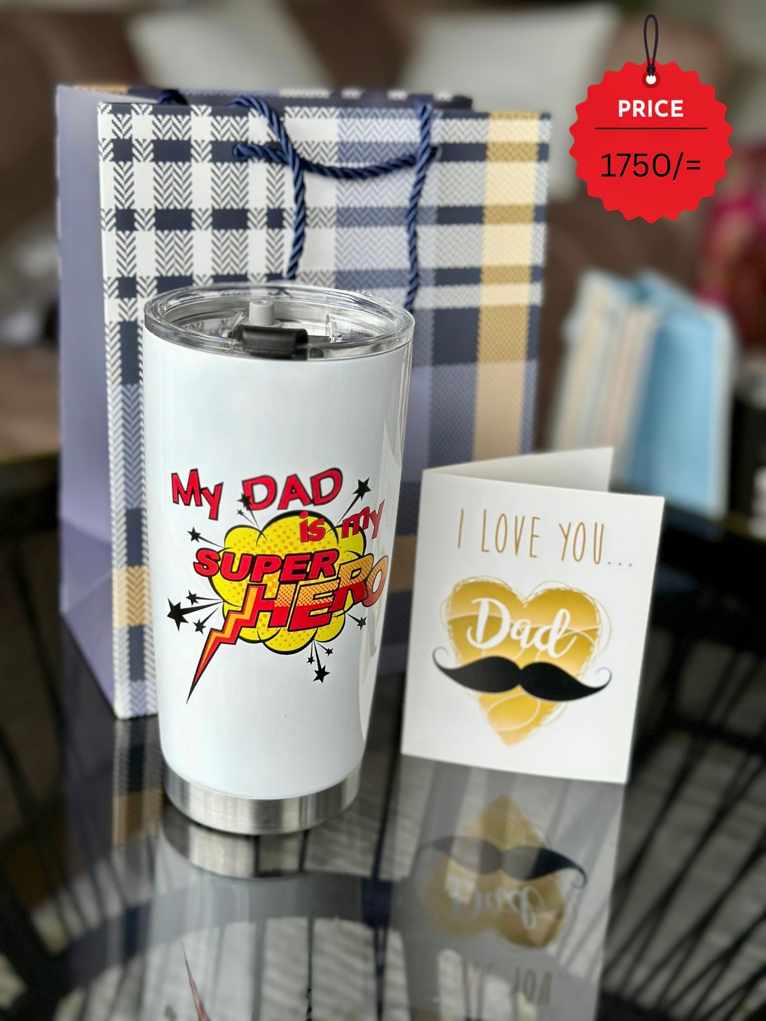 Father's Day Gift Set - My Dad My Hero Tumbler & Card Combo | Bend the Trend