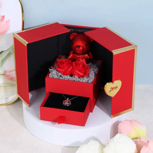 Signature Floral Keepsake Box, Bloom & Treasure Gift Box, Luxury Flower Gift Box with Hidden Drawer Galantines | Valentines | Gift set