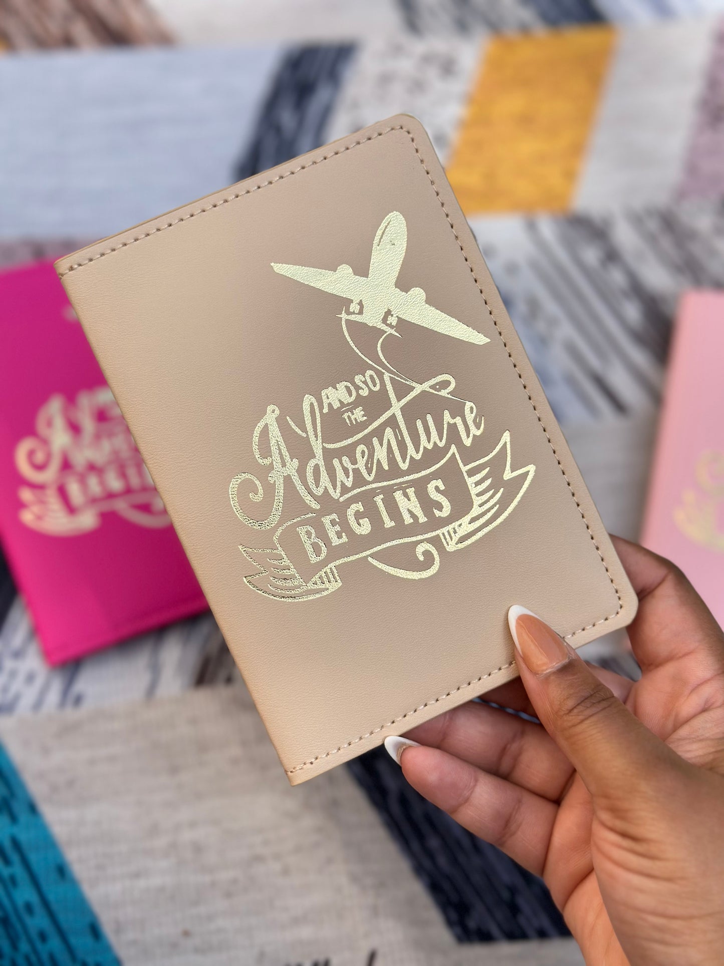 Passport cover Adventure Begins Travel accessories