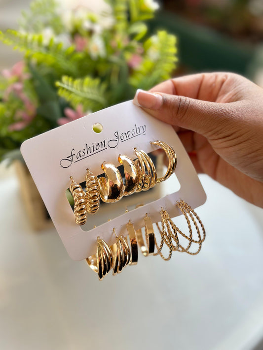 Gold Earrings - Satin Finish Thread Earring Set | Bend the Trend