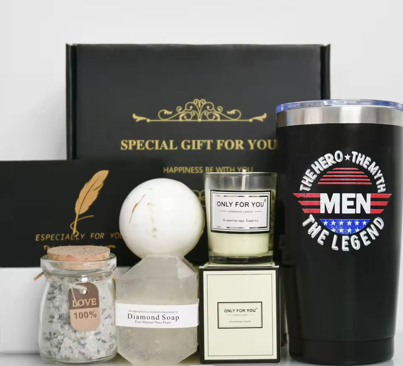 Father's Day Relaxation Gift Set - Scented Candle, Soap & Tumbler | Bend the Trend