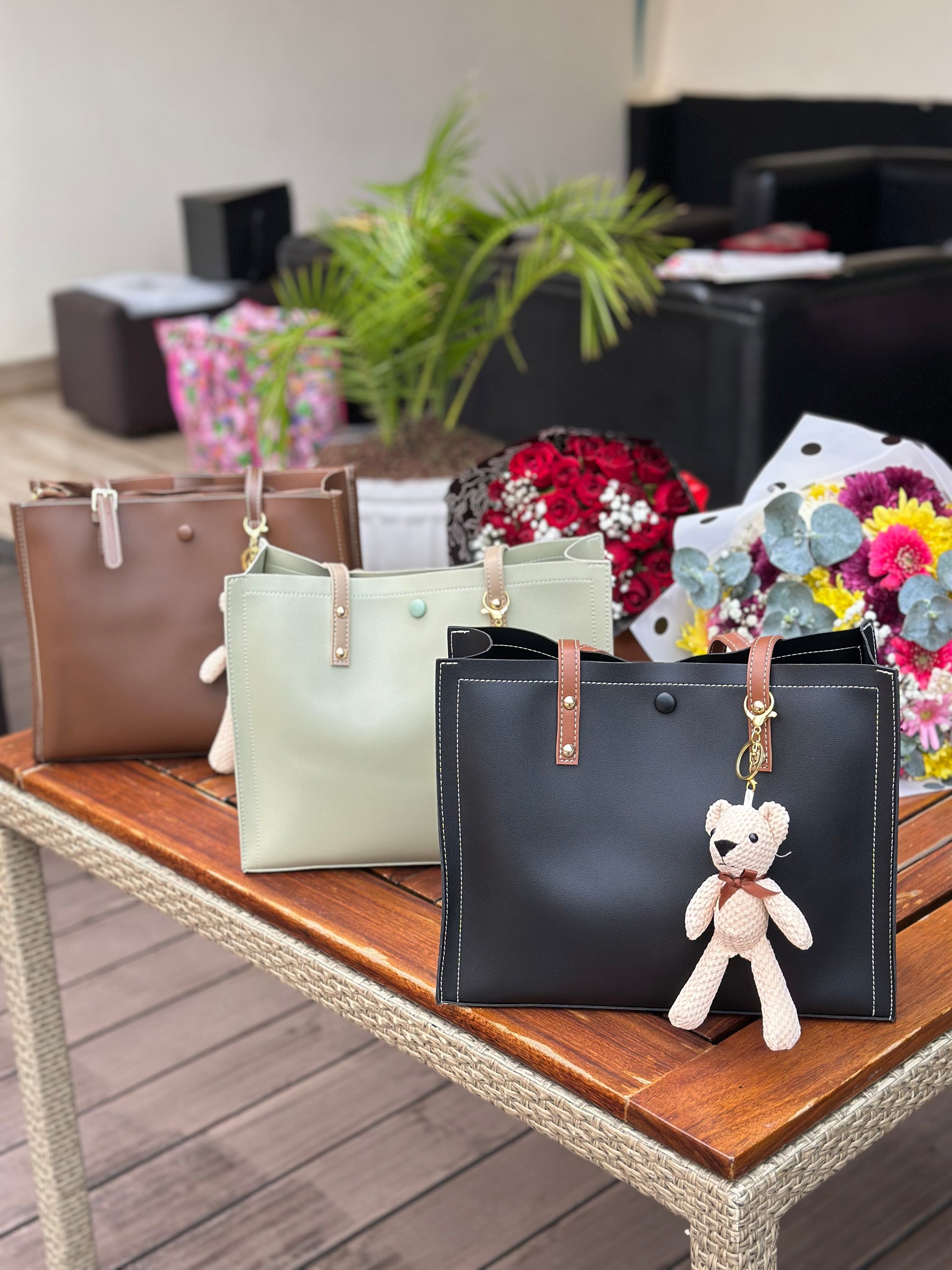 Tote Bag - Teddy Bear Charm Laptop Bag | Bend the Trend