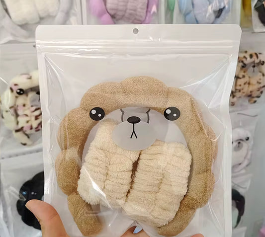 Women's Headband Set - Bear Hug Plush Headband & Wristband Combo | Bend the Trend