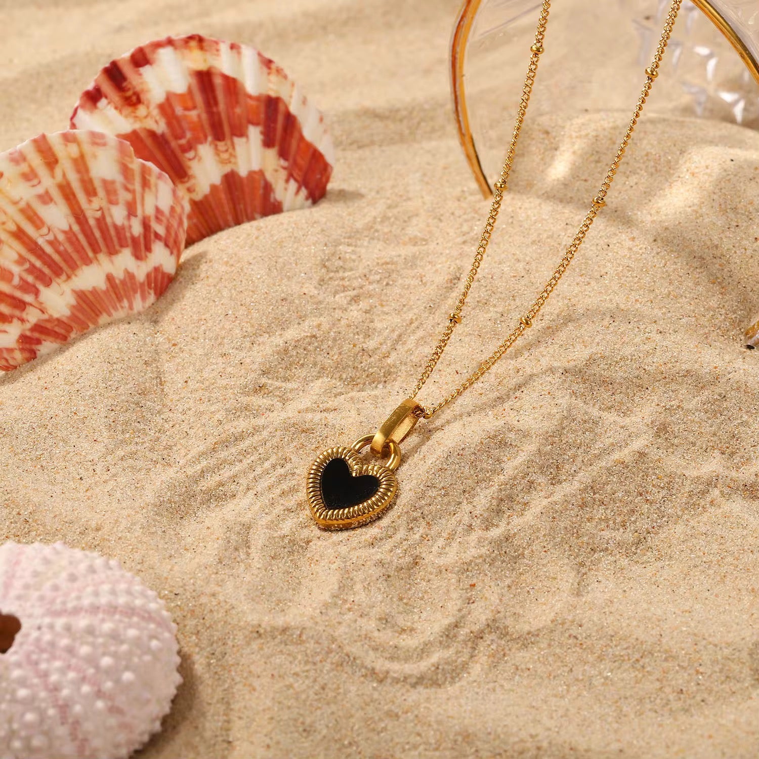 Heart Lock Necklace - Black & Gold Pendant Necklace | Bend the Trend