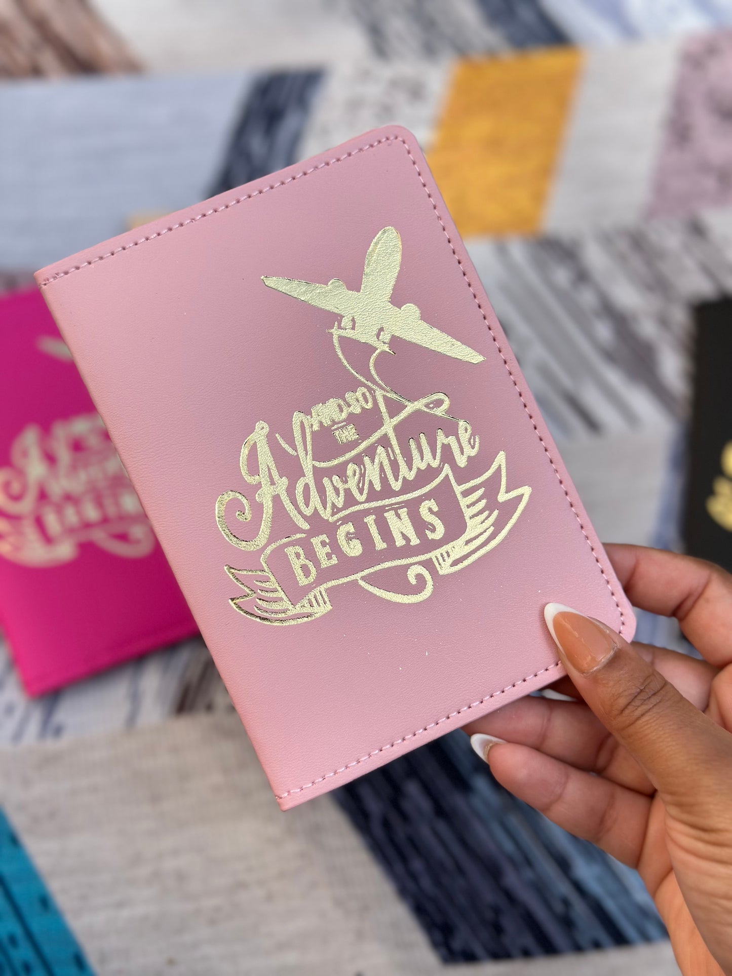 Passport cover Adventure Begins Travel accessories