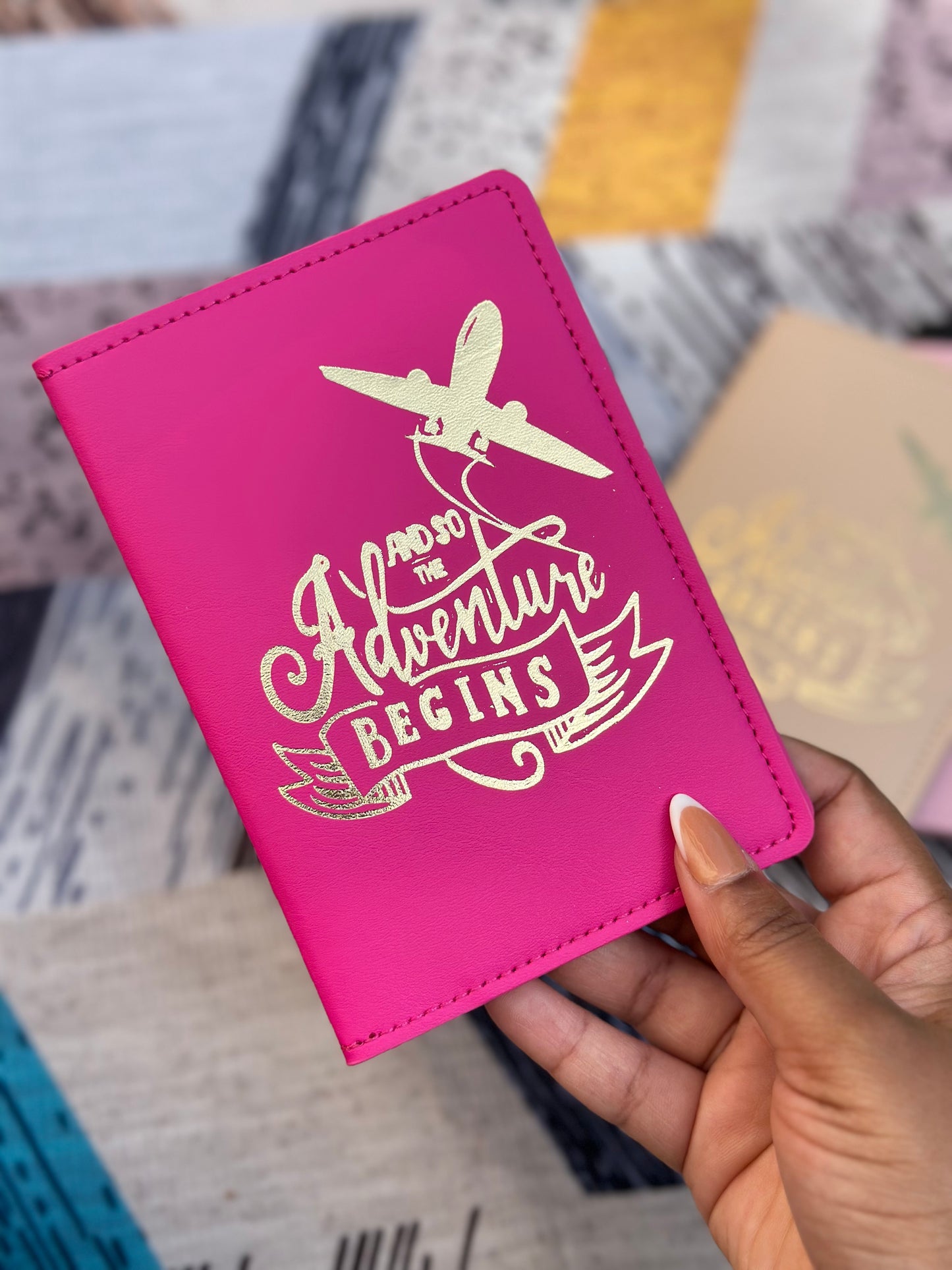 Passport cover Adventure Begins Travel accessories