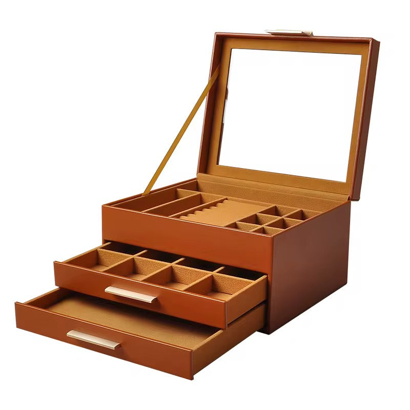 Jewelry Organizer, Luxe Leather Jewelry & Watch Organizer Box