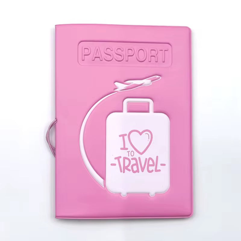 Passport Cover I love travel simple