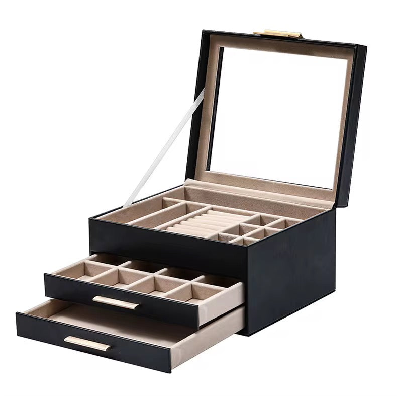 Jewelry Organizer, Luxe Leather Jewelry & Watch Organizer Box