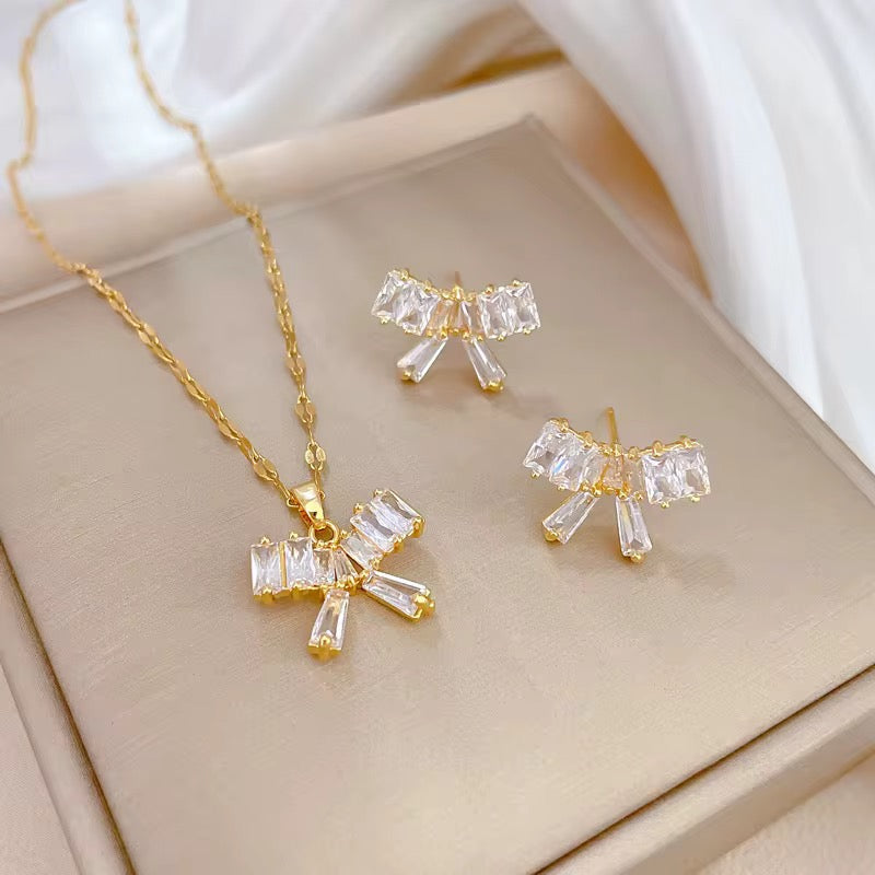 Jewelry Sets ,Necklace ,Chain,Earrings Gift set chain and earrings Stainless steel Hypoallergenic