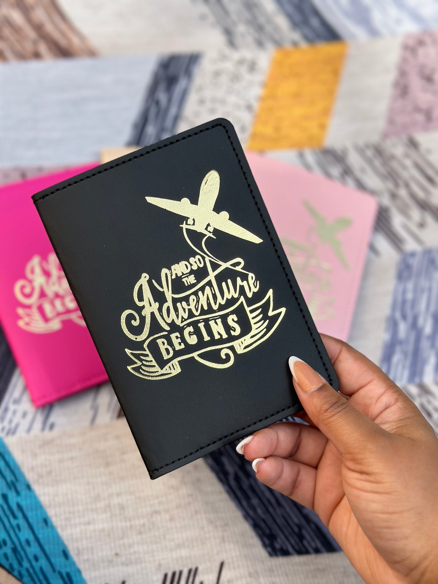 Passport cover Adventure Begins Travel accessories