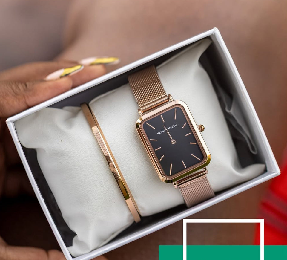 Women's Watch Set - Rose Gold Watch and Bangle Set | Bend the Trend