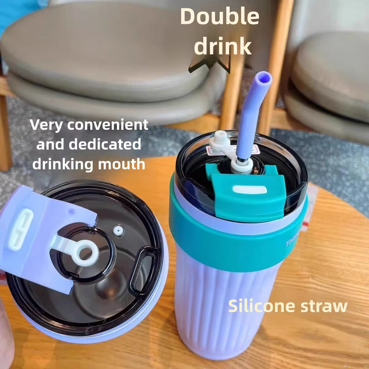 Tumbler multi-Colored Sip & Go Jumbo Tumbler – With Handle & Straw