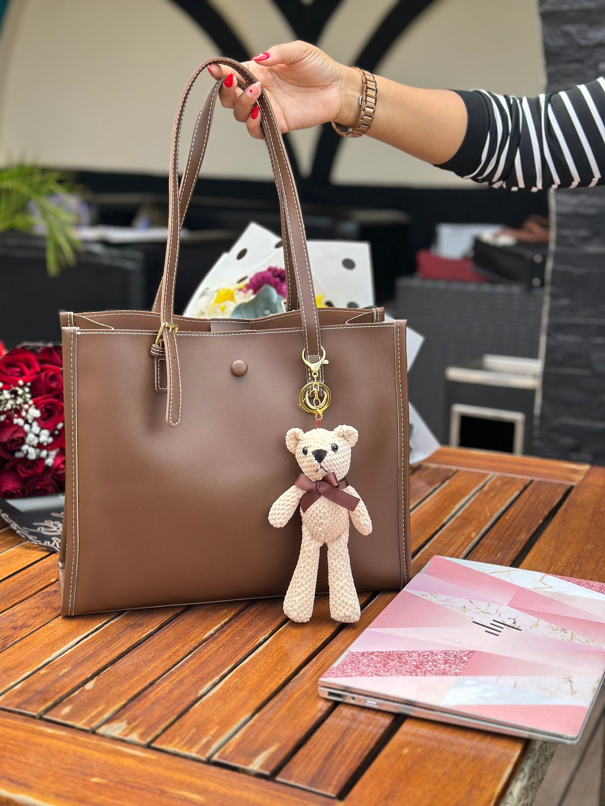 Tote Bag - Teddy Bear Charm Laptop Bag | Bend the Trend