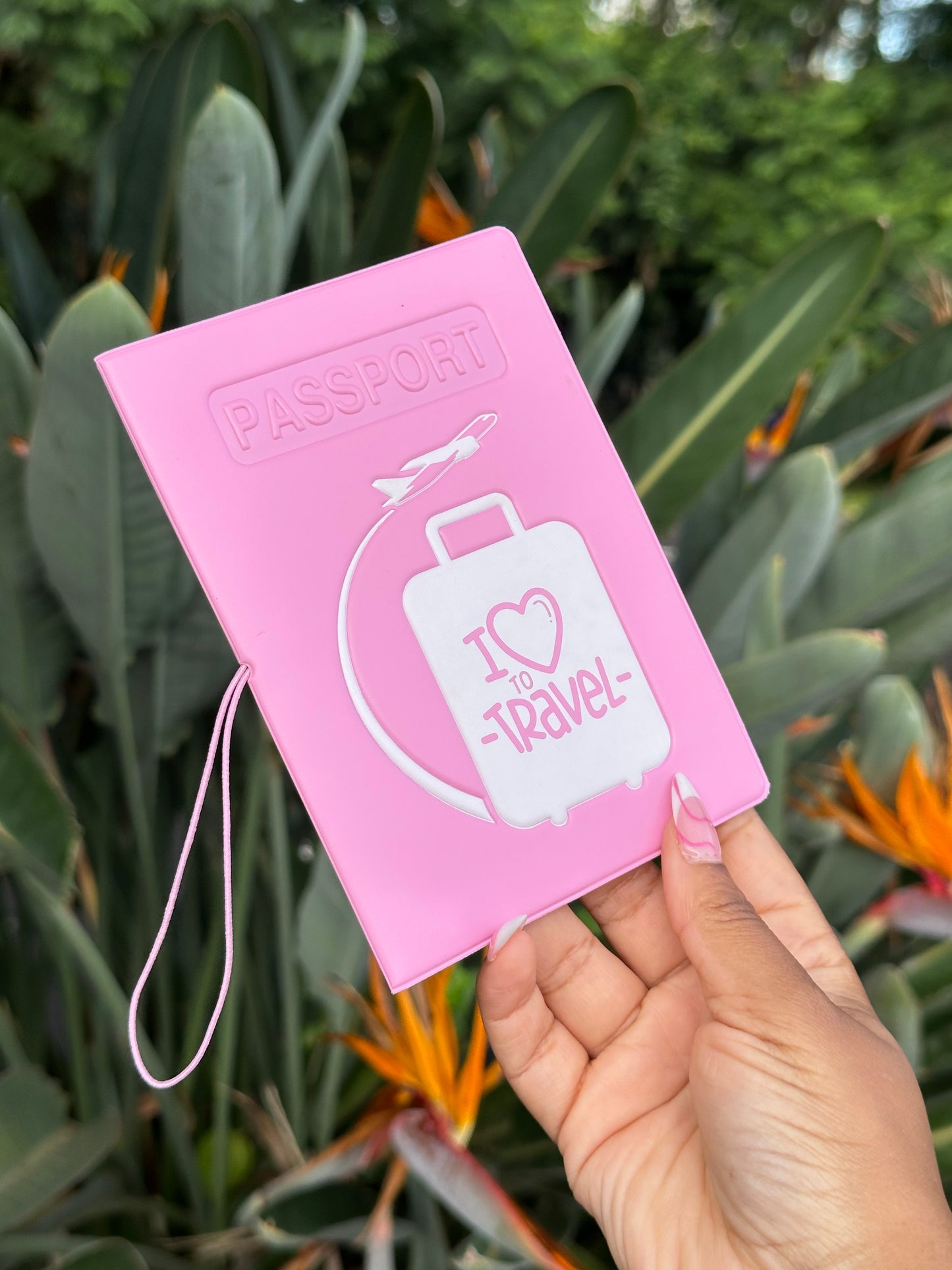 Passport Cover I love travel simple
