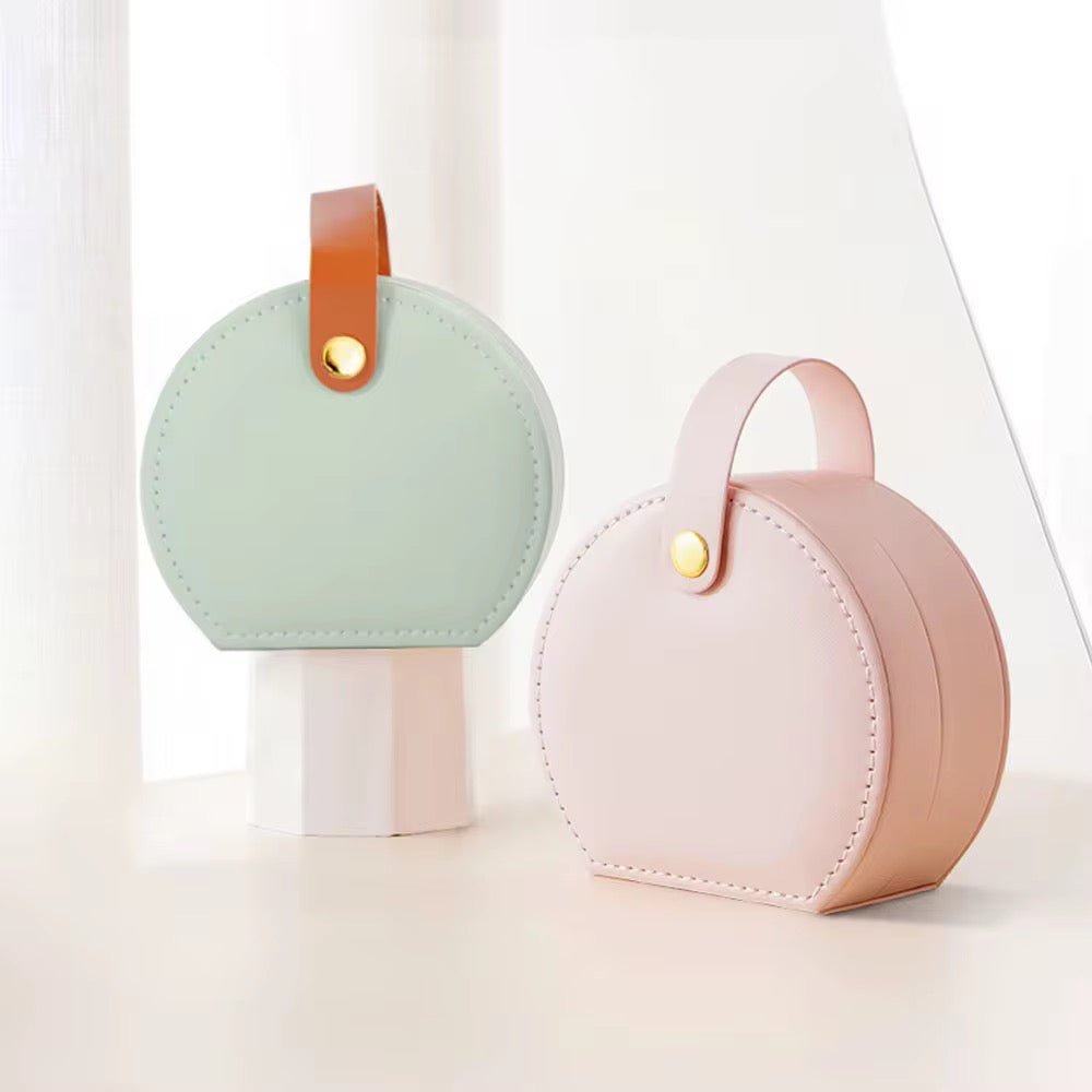 Travel Jewelry Case - Round Leather Jewelry Organizer | Bend the Trend