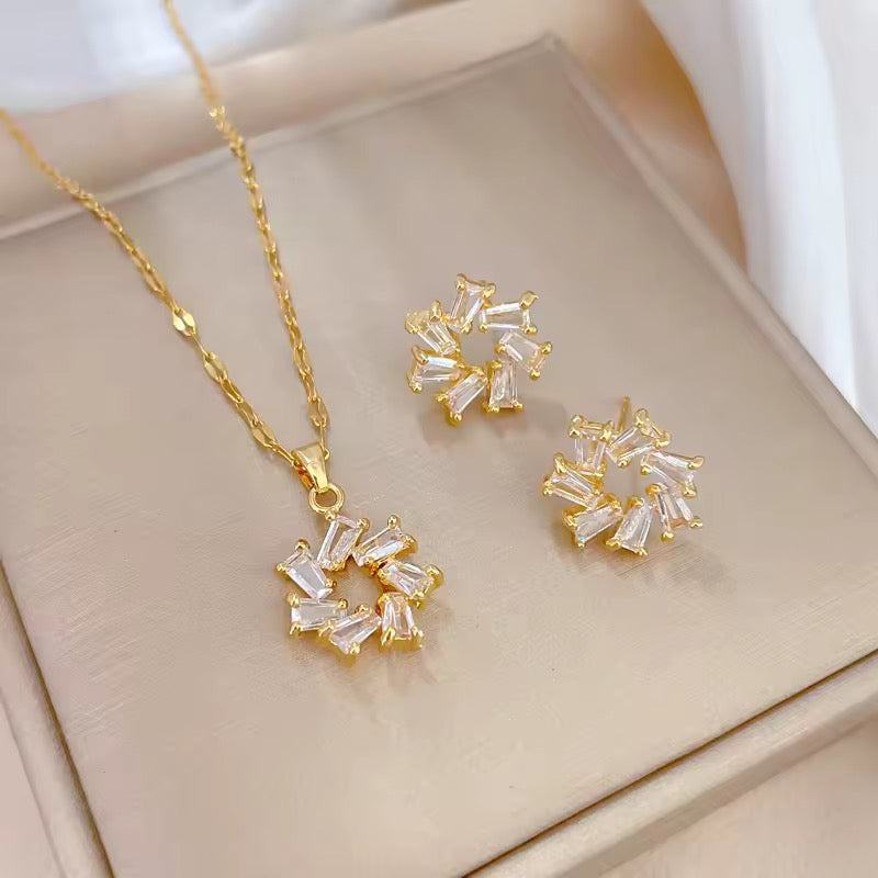 Jewelry Sets ,Necklace ,Chain,Earrings Gift set chain and earrings Stainless steel Hypoallergenic