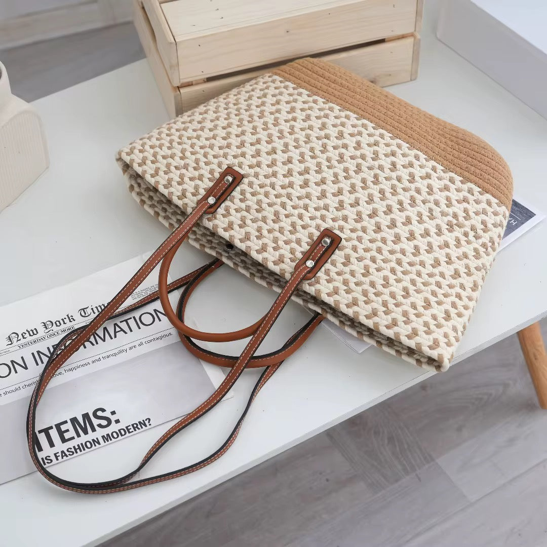 Beach Tote Bag - Hand-Woven Cotton Rope Bag | Bend the Trend