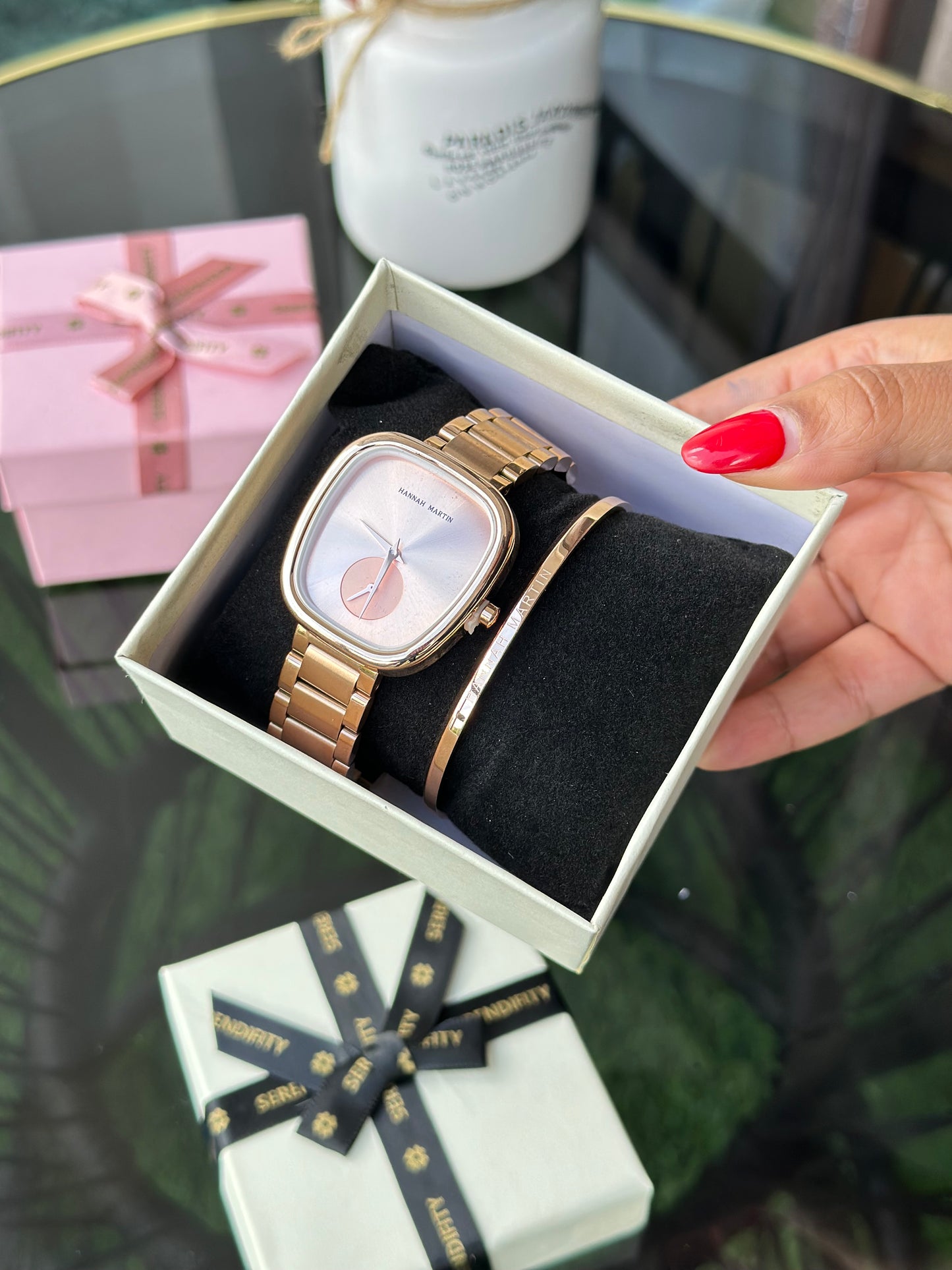 Hannah Martin Set bracelet stainless steel hypoallergenic and Watch