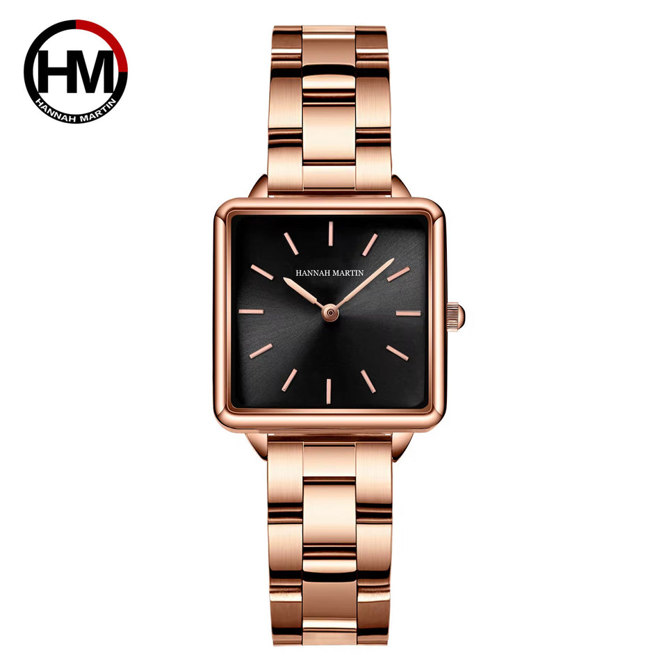 Hannah Martin Watch - Rose Gold Square Watch for Women | Bend the Trend