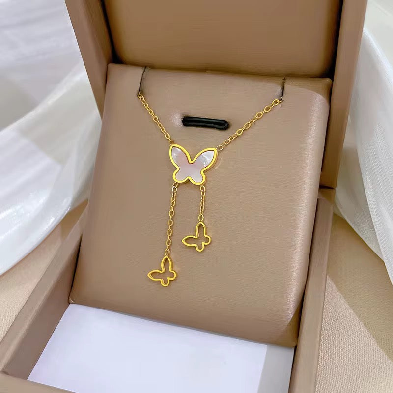 Necklace,Chain ,Flutter Charm Necklace