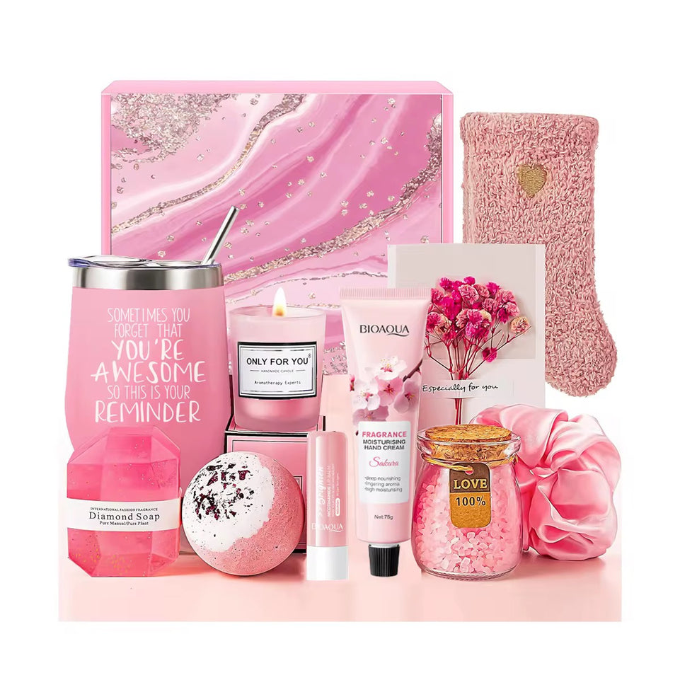 Gift set Gift package.
Pink & Purple Affirmation Self-Care Gift Box Valentines |Galentines