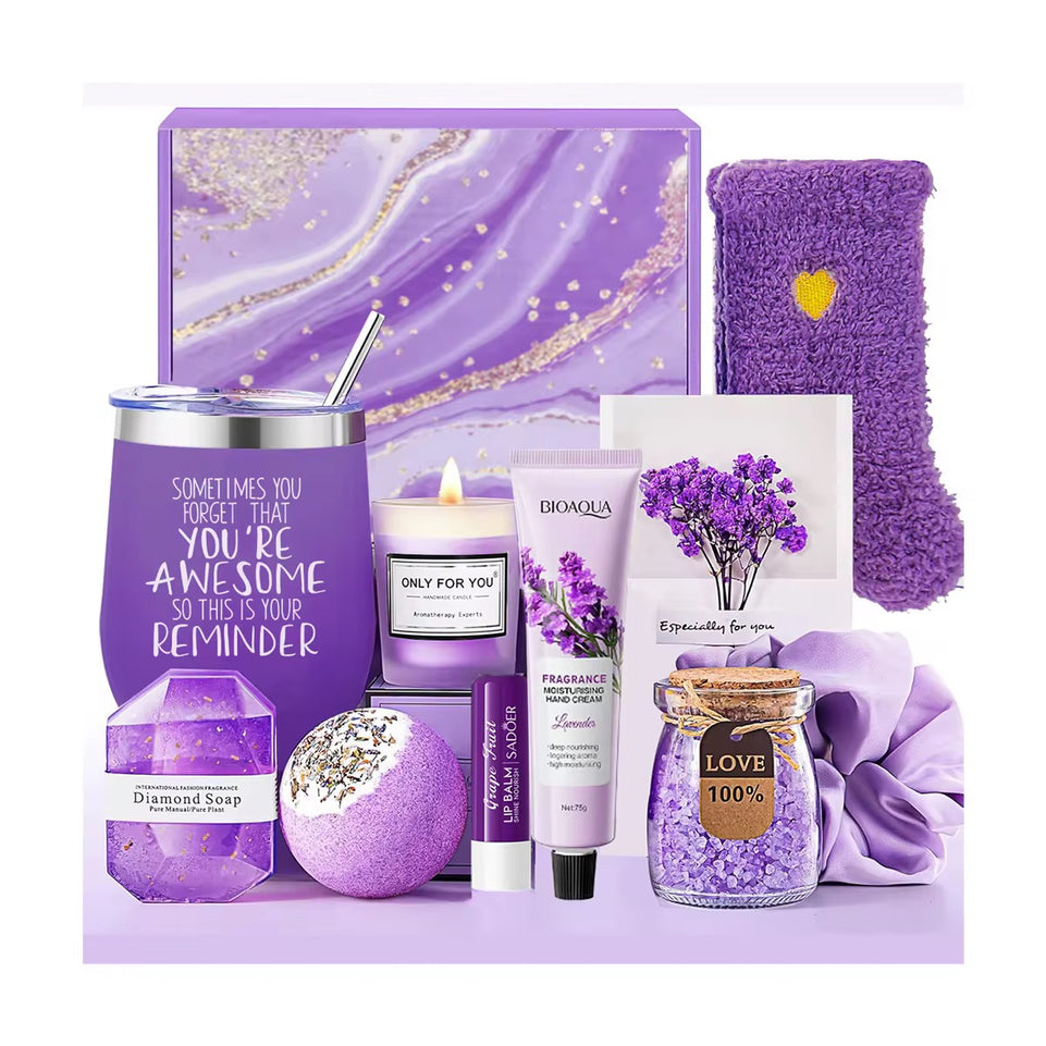 Gift set Gift package.
Pink & Purple Affirmation Self-Care Gift Box Valentines |Galentines