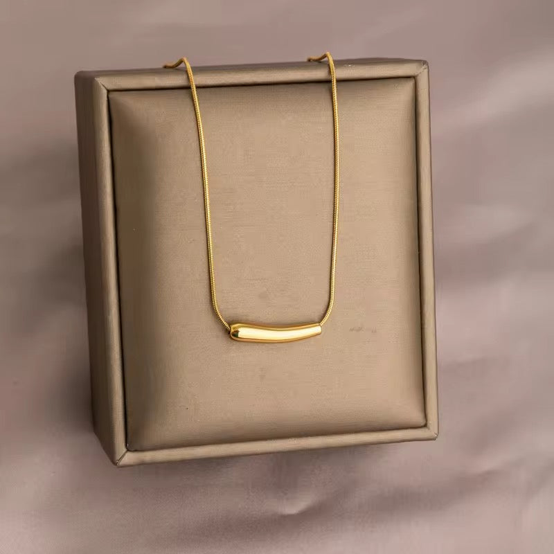 Gold Necklace - Small Eggplant Pendant Necklace | Bend the Trend