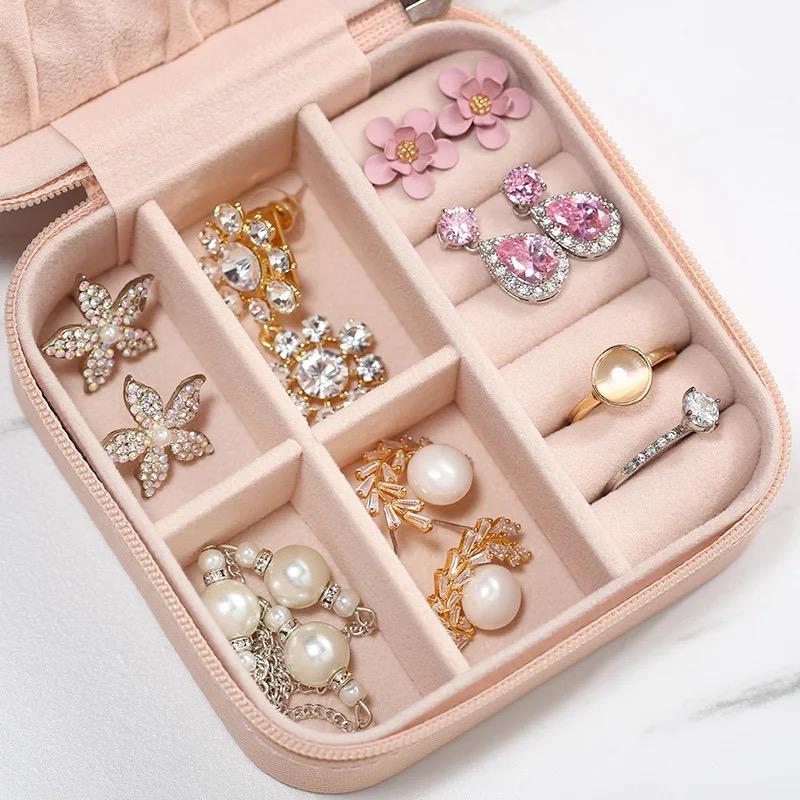 Zippered Jewelry Organizer Box – 10 Inch Vanity Storage for Collections