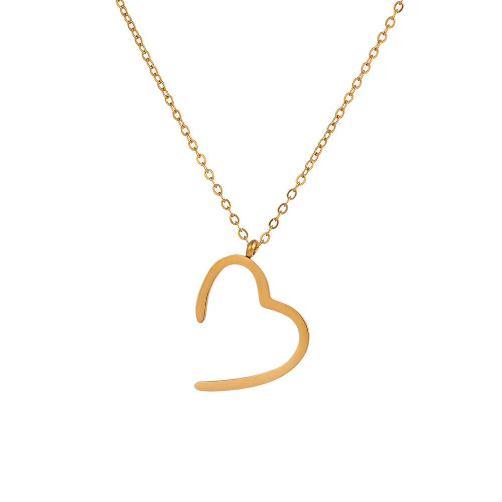 Heart Necklace - Geometric M Shape Heart Pendant | Bend the Trend
