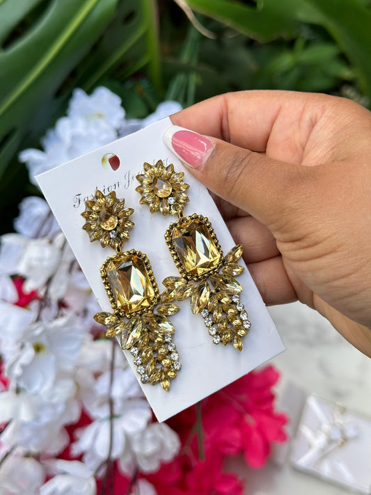 Statement Earrings - Floral Motif Drop Earrings | Bend the Trend