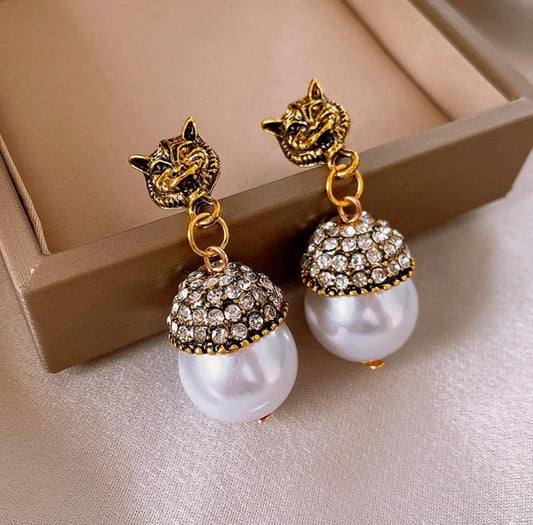 Earrings - Glass Bulb Pendant Earrings with Feline Clasp | Bend the Trend