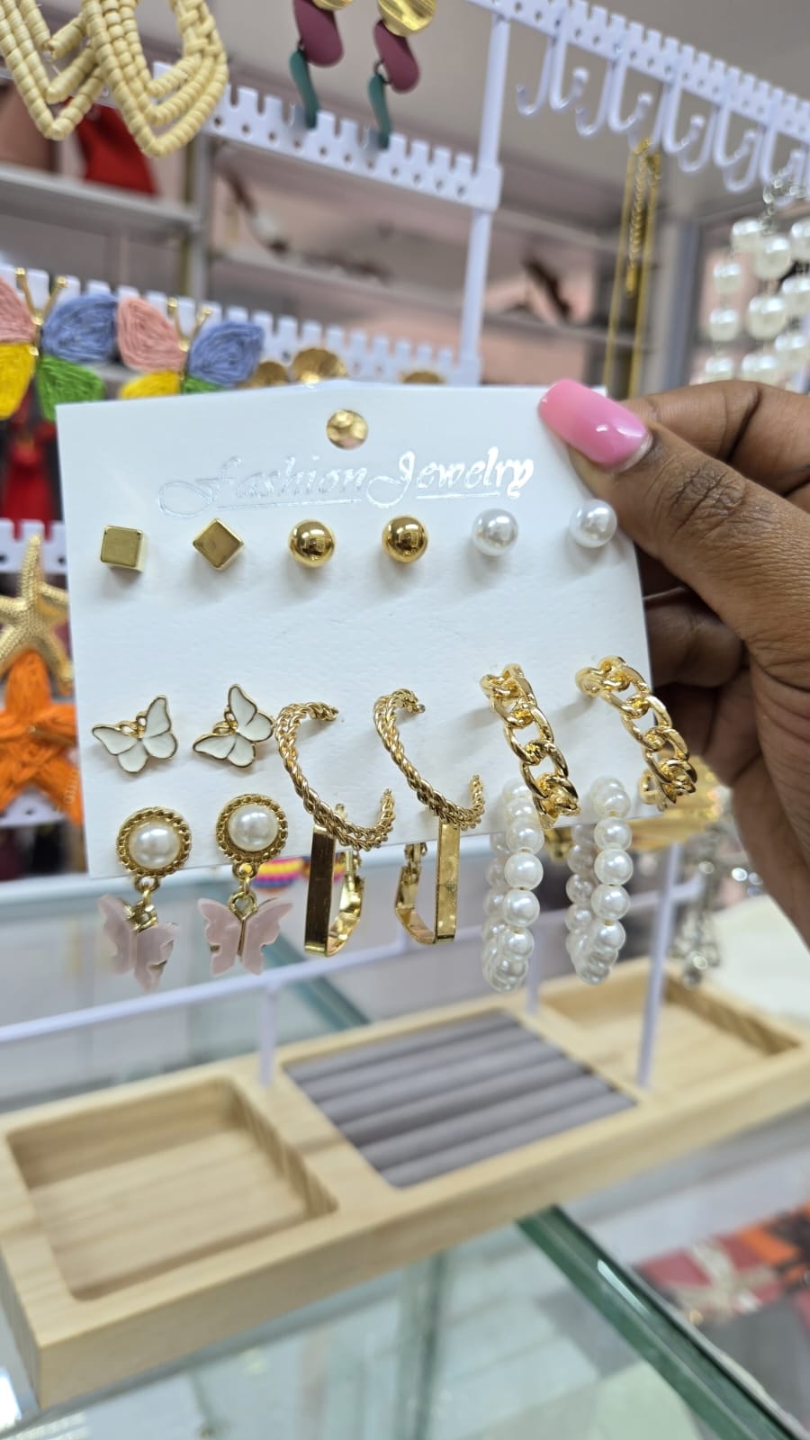 Earring set with a butterfly design