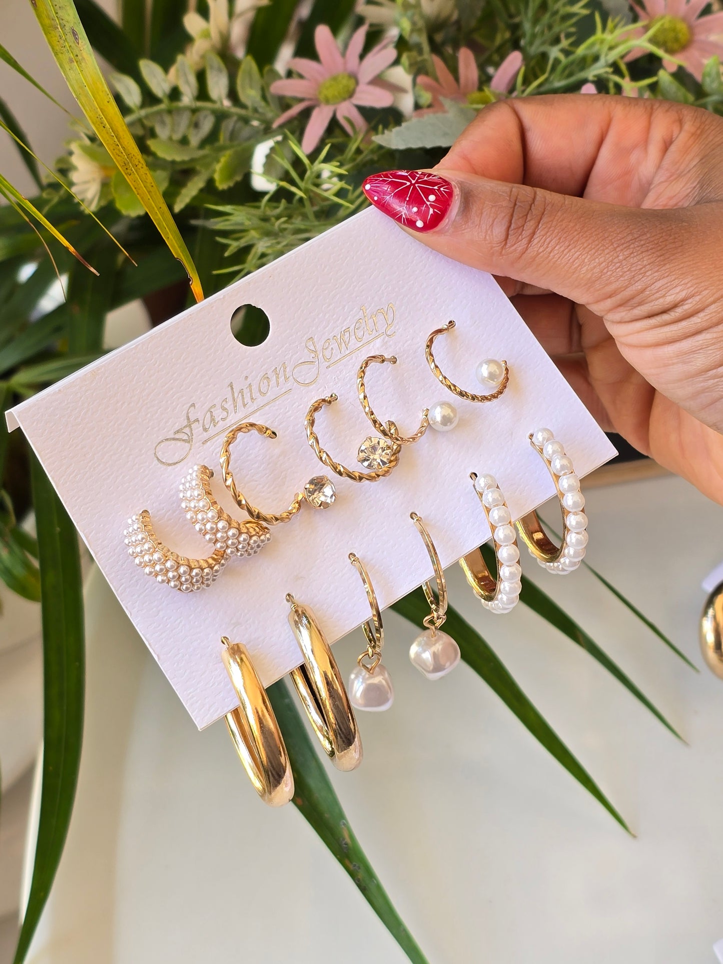 Earring Set pearl loops pearl