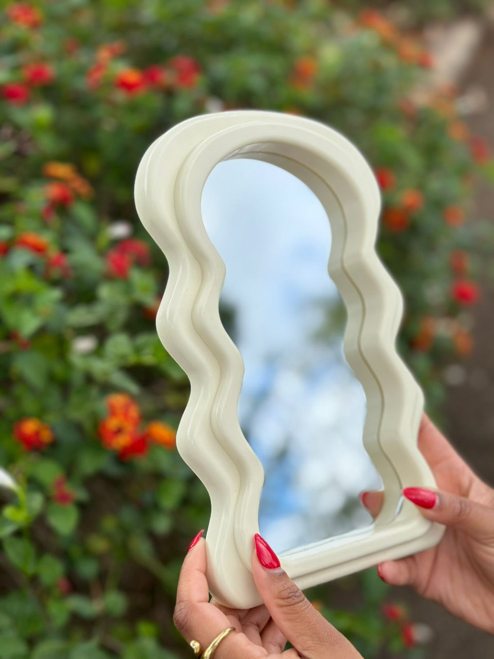 Desktop Mirror - Wavy Accent Mirror | Bend the Trend