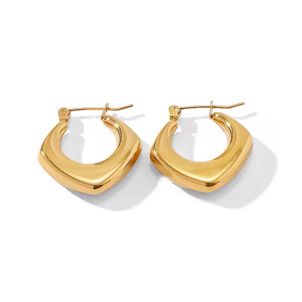 Hoop Earrings for Women - Gold Stainless Steel Oval Hoops | Bend the Trend