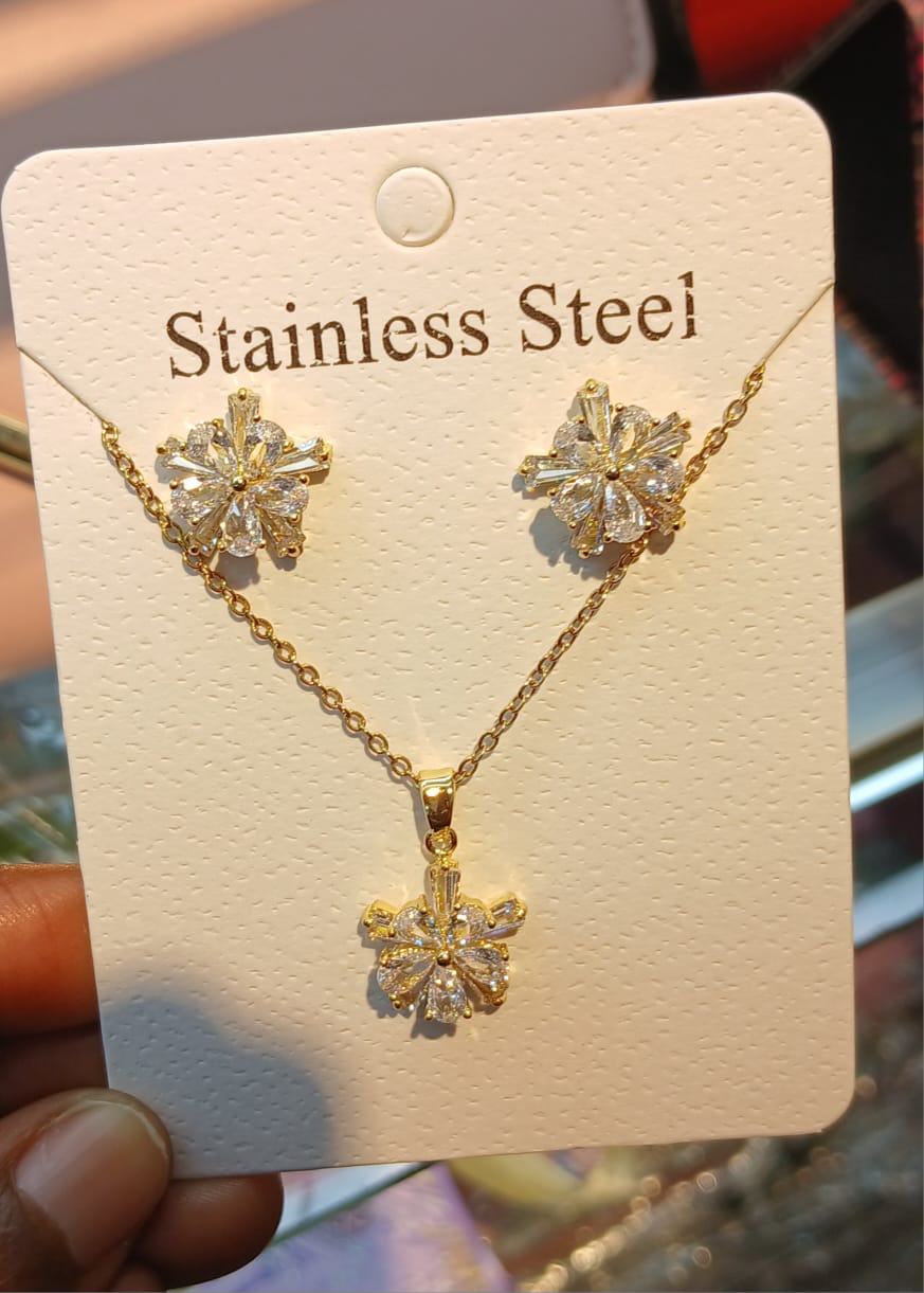 Jewelry Sets ,Necklace ,Chain,Earrings Gift set chain and earrings Stainless steel Hypoallergenic