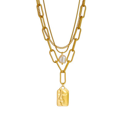 Muse Layered Statement Necklace Pendant Chain